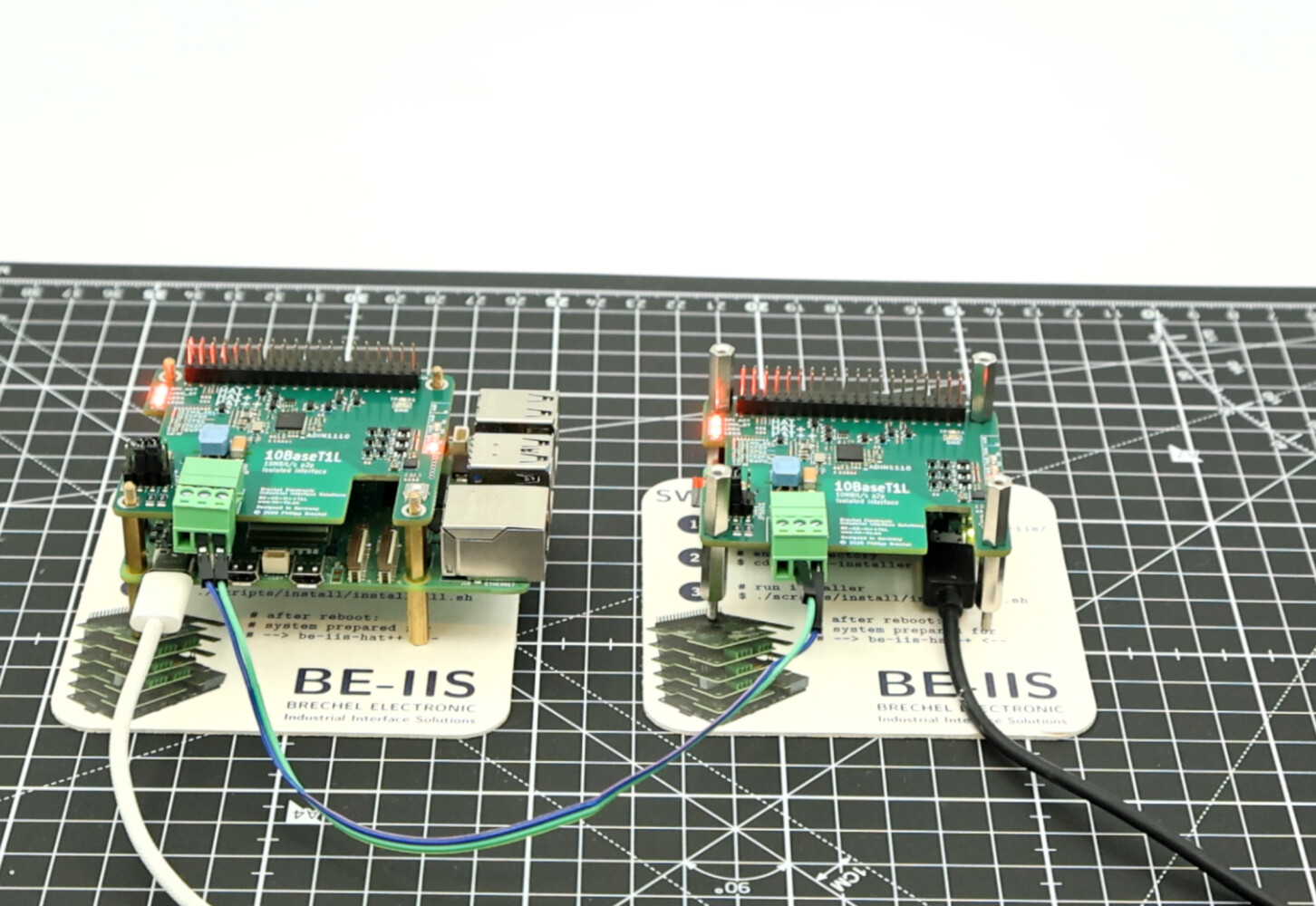 Testaufbau mit 100 m YV 2×0,6/1,1-Kabel