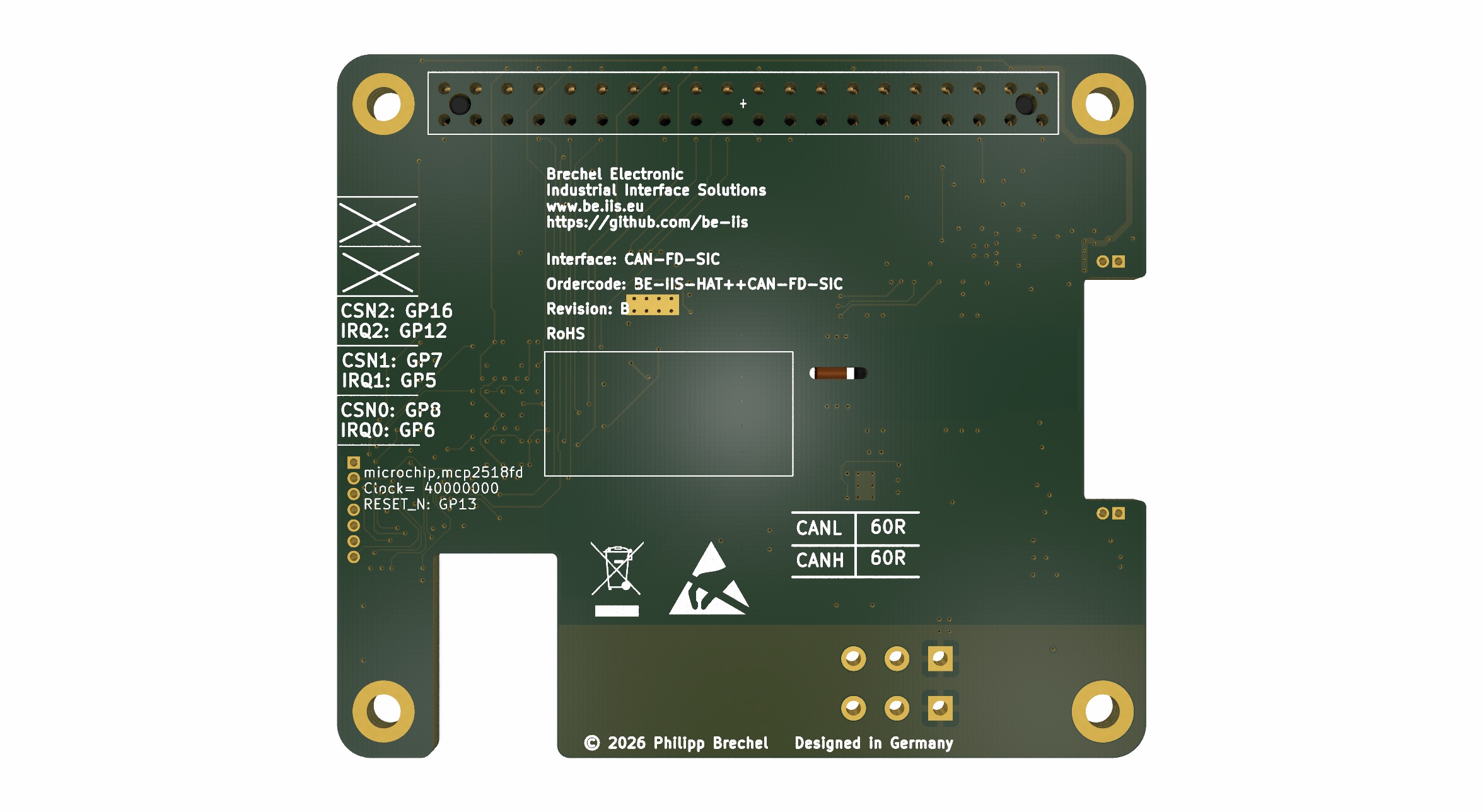 Isolated CAN FD (SIC) Industrial HAT++ for Raspberry Pi