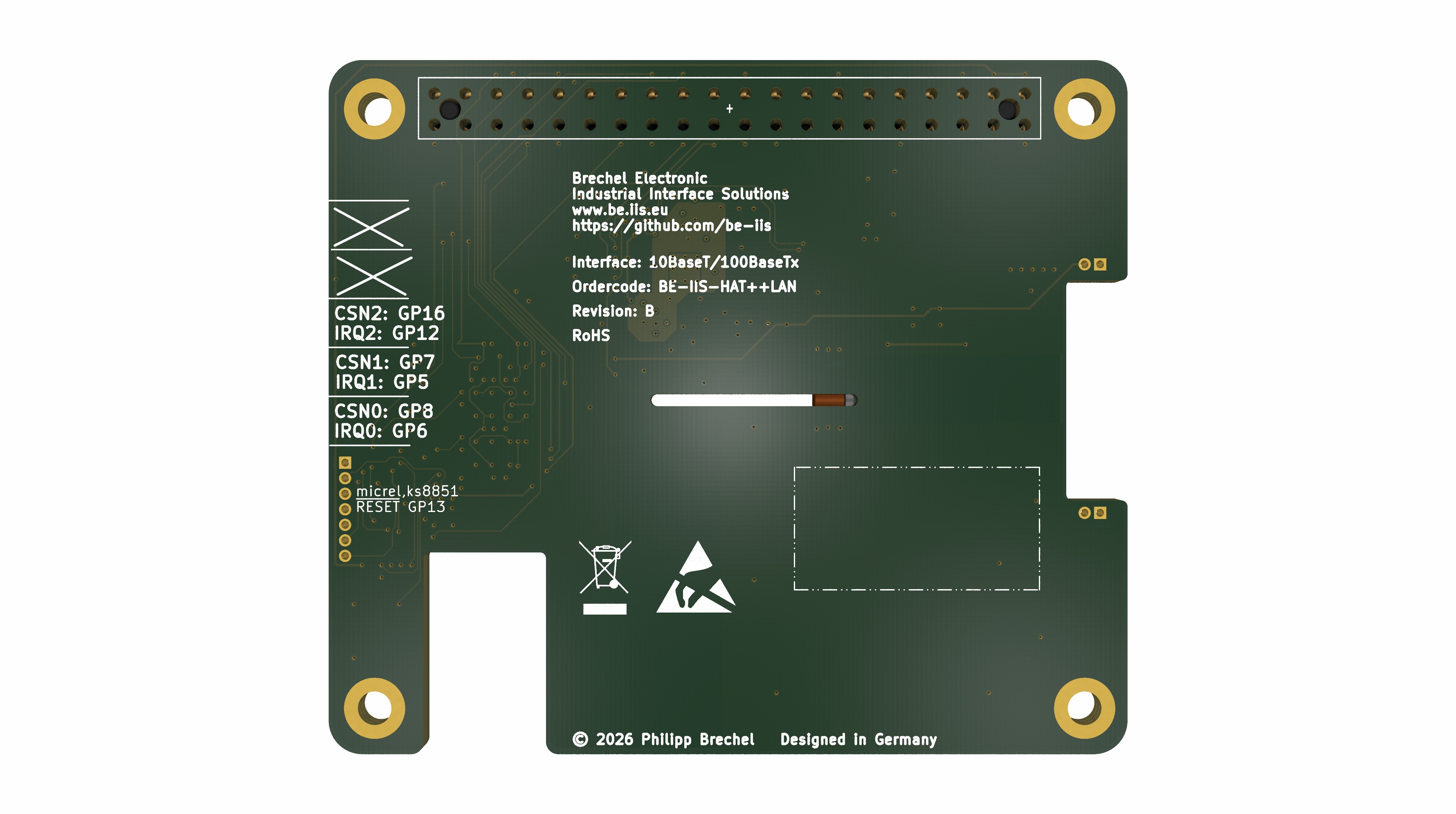 Isolated 100BASE-TX Industrial Ethernet HAT++ for Raspberry Pi