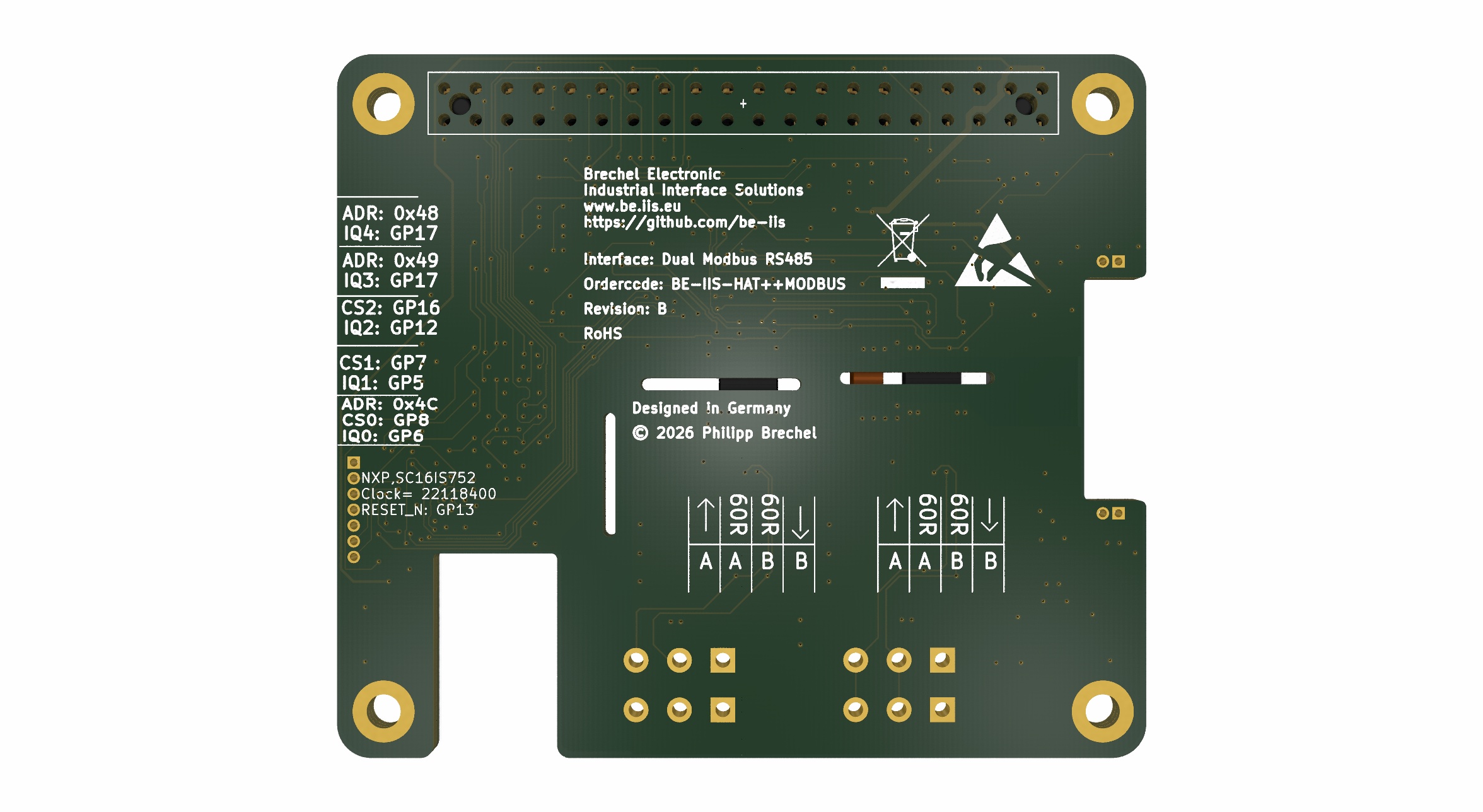 Isolated Dual RS-485 (Modbus) Industrial HAT++ for Raspberry Pi