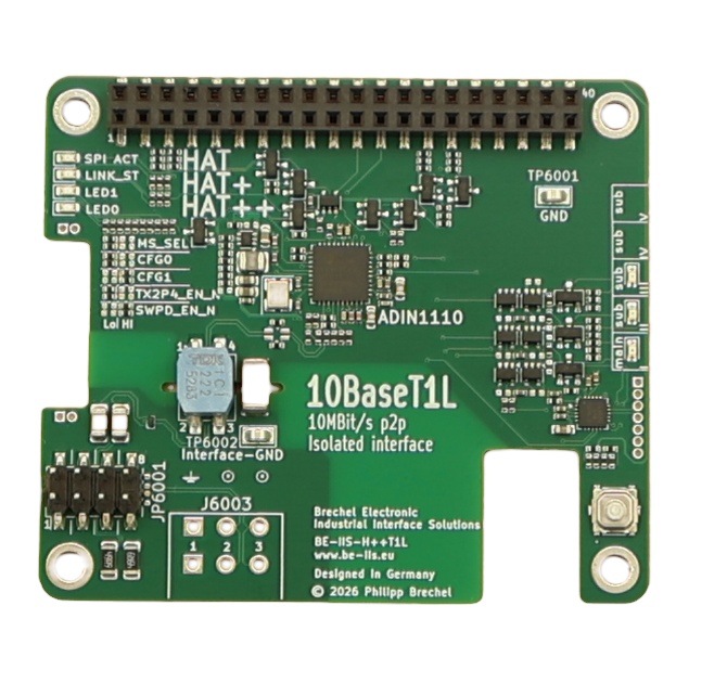 Isolated 10BASE-T1L Industrial Ethernet HAT++ for Raspberry Pi