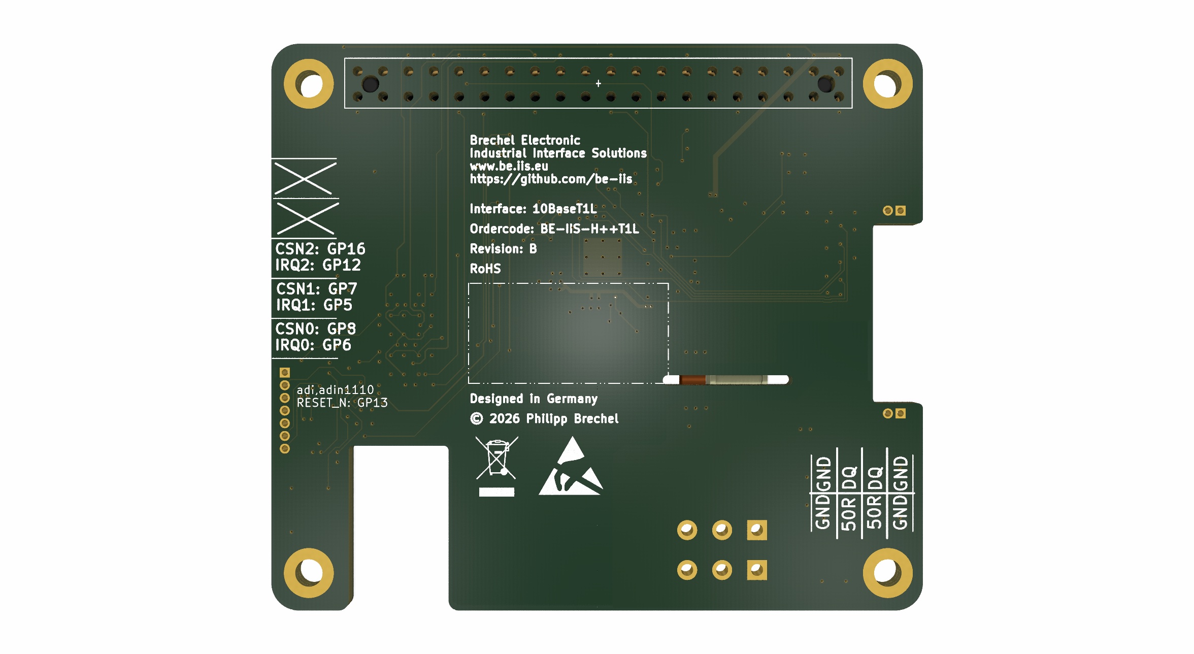 Isolated 10BASE-T1L Industrial Ethernet HAT++ for Raspberry Pi