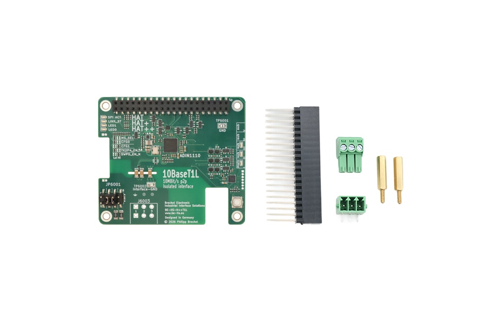 Galvanisch isoliertes 10BASE-T1L-Industrie-Ethernet-HAT++ für Raspberry Pi