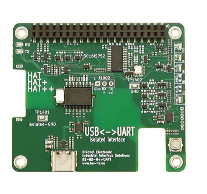 Isolated USB to Dual UART Industrial HAT++ for Raspberry Pi