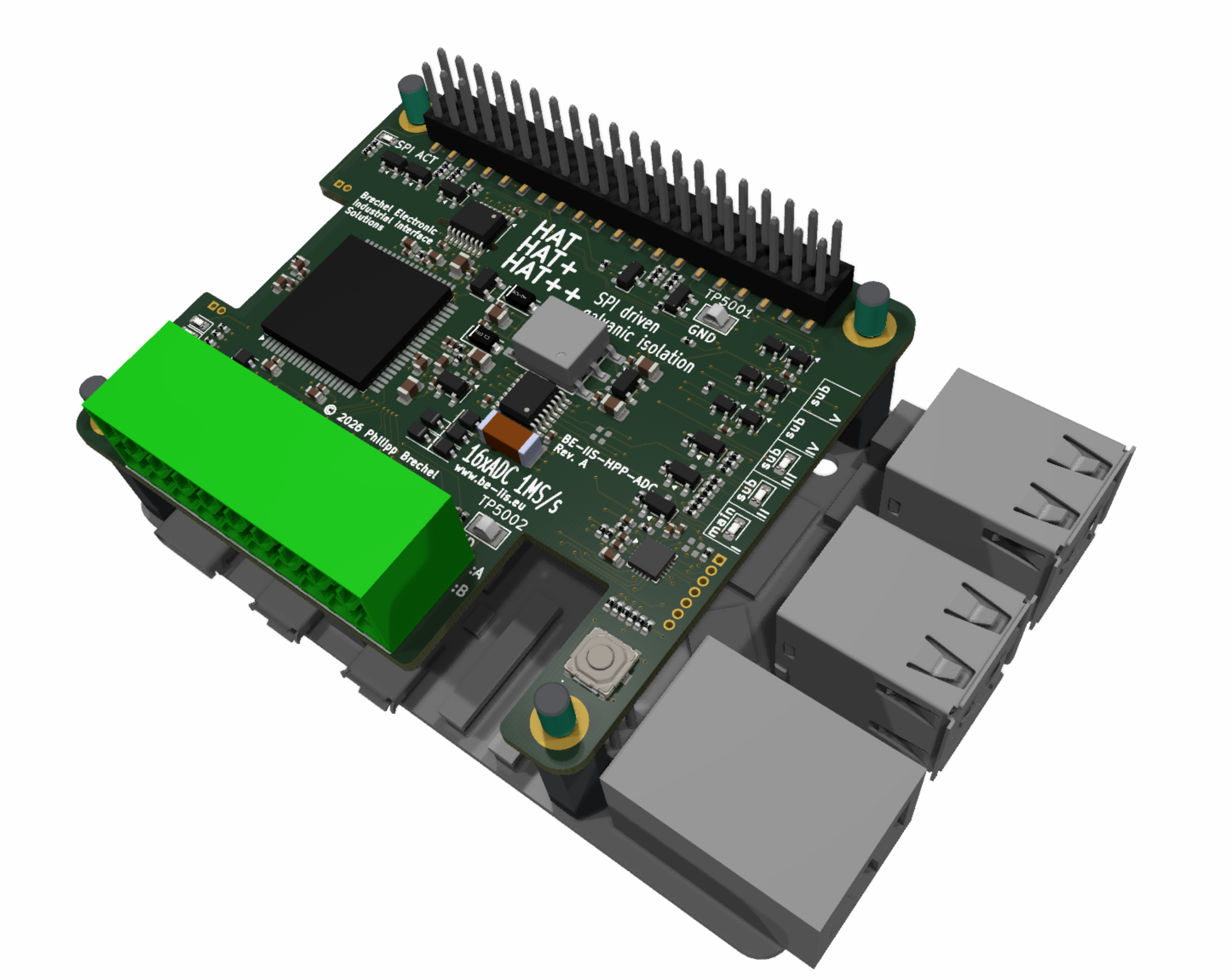 16-Kanal isoliertes ±10-V-ADC-HAT